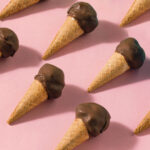 Mini Coni al gelato fiordilatte ricoperti di cioccolato al latte (4pz)